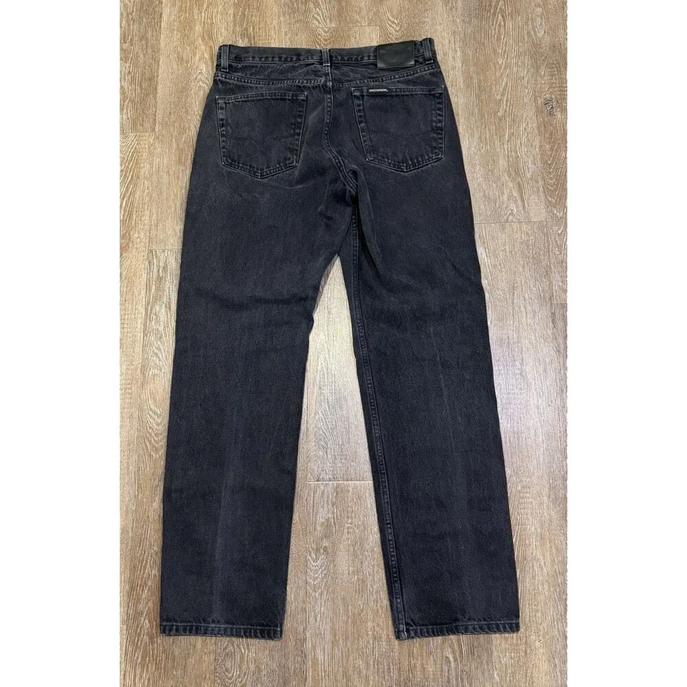 Harley Davidson Jeans Mens 36x34 Black Denim Straight Leg Biker Moto Vintage